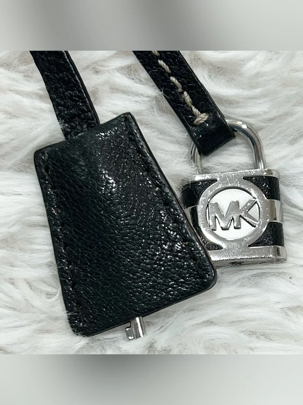 Michael Kors Black Crossbody Bag Purse Silver Hardware Zip Closure 10”x7” VGC